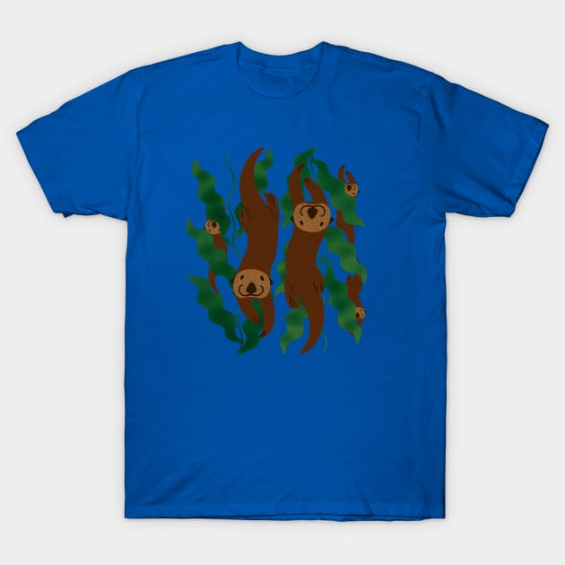 Sea Otters Playing Hide and Seek with Kelp T-Shirt by RJKpoyp